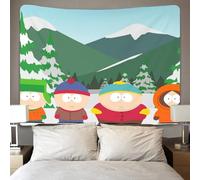 HESHS South_Park Tapisserie 3D Effet - Art Mural Tissu Décoratif, Décoration Murale Pour Chambre À Coucher, Tenture Artistique Et Nappes Moderne 130cmx150cm