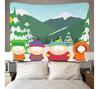 HESHS South_Park Tapisserie 3D Effet - Art Mural Tissu, Décoration Pour Chambre, Salon Et Collège Dortoir, Tenture Moderne 180cmx230cm