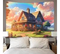 HESHS Sweet Landscape Tapisserie 3D Effet - Art Mural En Tissu, Tenture Murale Pour Chambre Et Salon, Serviette De Plage Décorative 70cmx100cm