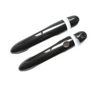 HESHUWEN PoignéE De Porte De Voiture Utilisation de l'ajustement for Renault Megane 2 II Mk2 Accessoires Poignée porte Horaire garniture Couvre l'imitation en plastique Fibre carbone(2DC1K1)