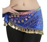 HESHUYAN Ceinture Danse Orientale Foulard de Hanche de Danse du Ventre Ceinture de Hanche de Danse du Ventre for Festival Foulard Danse Orientale(Blue)