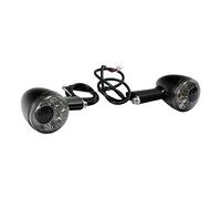 HESHUYAN Clignotant Moto Indicateurs de clignollants arrière Lumières Ajustement for Harley Sportster 883 Iron XL 1200 1992-UP Indicateur virage à moto(Black)