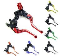 HESHUYAN Levier De Frein Moto 1 paire de câble frein à tambour ligne d'embrayage maître-cylindre levier ensemble universel rouge vert bleu(Green)
