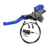 HESHUYAN Levier De Frein Moto Moto maître-cylindre levier hydraulique embrayage tuyau d'huile ligne arrière pied frein tige de traction saleté Pit Bike tressé tube(Blue A)