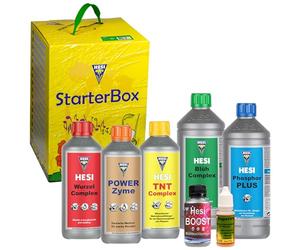 Hesi Starter Box Terre - Kit de démarrage Terre avec complexe racine Hesi 500 ml, Hesi SuperVit 10 ml, Hesi PowerZyme 500 ml, Hesi TNT Complex 500 ml, Hesi Blüh Complex 1 L, Hesi Phosphor Plus 1 L,