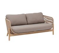 Hespéride - Canapé de Jardin deona Taupe et Acacia - 2 Places - Coussins Déperlants Déhoussables Mobilier d'Aménagement pour Jardin, Terrasse, Balcon