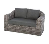 Hespéride Canapé de jardin Mooréa 2 places terre d'ombre aluminium traité époxy résine tressée