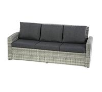 Canapé de jardin ""Polynésia"" havane 3 places aluminium traité époxy - Hespéride