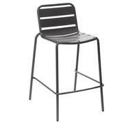Hespéride - Chaise de Bar Empilable Phuket Gris Graphite - Acier Traitement Antirouille Renforcé - Dim 55 x 585 x 93 cm - Meuble d'Extérieur