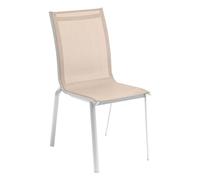 Hespéride - Chaise de Jardin Empilable Axant Beige Lin - Aluminium Traité Epoxy Texaline - Dim 48 x 63 x 94 cm - Meuble d'Extérieur Empilable