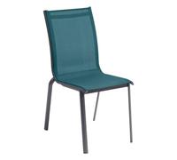 Hespéride - Chaise de Jardin Empilable Axant Bleu Canard - Aluminium Traité Epoxy Texaline - Dim 48 x 63 x 94 cm - Meuble d'Extérieur Empilable