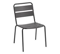 Hespéride - Chaise de Jardin Empilable Phuket Gris Graphite - Acier Traité Antirouille Renforcé - 52 x 60 x 84 cm - Meuble d'Extérieur
