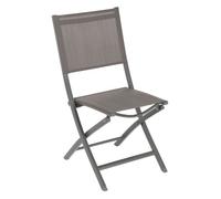 Hespéride – Chaise de jardin pliante Essentia – Gris wengé et marron tonka