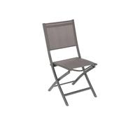 Hespéride – Chaise de jardin pliante Essentia – Gris wengé et marron tonka