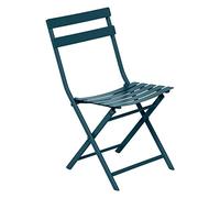Hespéride - Chaise de Jardin Pliante Greensboro Bleu Pétrole - Acier Traitement Antirouille Renforcé - 50 x 42 x 81 cm - Meuble d'Extérieur Pliable