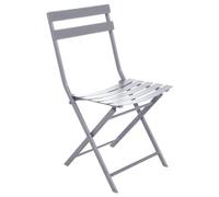 Chaise de jardin pliante ""Greensboro"" gris quartz en acier traité époxy - Hespéride