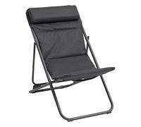 Hespéride - Chilienne de Jardin Pliante Jubba Anthracite et Graphite - 5 Places - Aluminium Anti-Rouille Résine Tressée - Mobilier d'Extérieur Terrasse