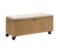 HESPERIDE - Coffre de rangement 210l avec assise lodgia beige acacia