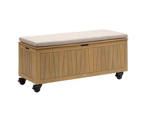 HESPERIDE - Coffre de rangement 210l avec assise lodgia beige acacia