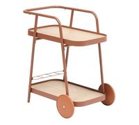 Hespéride - Desserte de jardin à roulettes en aluminium EASINESS - Acajou