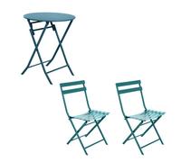 Hespéride - Ensemble table de jardin pliante + 2 chaises Greensboro - Bleu canard