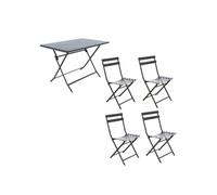 Hespéride - Ensemble table de jardin pliante + 4 chaises Greensboro - Graphite - Greensboro