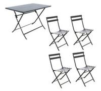 Hespéride - Ensemble table de jardin pliante + 4 chaises Greensboro - Graphite - Greensboro Graphite G