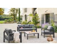 Hespéride Évasion - Ensemble de mobilier de jardin 5 places - Gris graphite et miel