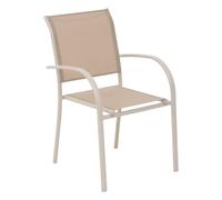 Hespéride Fauteuil de jardin Piazza aluminium et polyester lin/argile H.87 cm