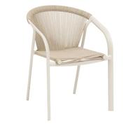 Hespéride - Fauteuil de Jardin Empilable Riu Argile et Beige Anti-Rouille Tissu Déperlant Coussins Déhoussables Mobilier d'Aménagement Terrasse Balcon