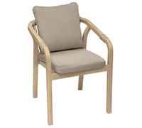 Hespéride - Fauteuil de Jardin Papouasie Taupe et Acacia Coussins Déperlants Déhoussables - Mobilier d'Aménagement pour Jardin, Terrasse, Balcon