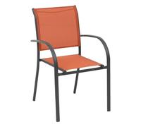 Hespéride - Fauteuil Piazza Ambre et Graphite - L. 56 x P. 65 x H. 87 cm - Mobilier d'Extérieur pour Terrasse Balcon Patio