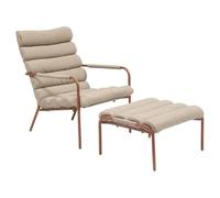 Hespéride - Fauteuil de Jardin Relax Solani - Fauteuil Extérieur en Acier Anti-Rouille, Texaline - Couleur Acajou - Repose-Pieds Inclus - Balcon et Terrasse