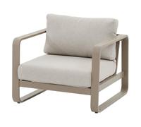 Fauteuil de salon de jardin ""Domilly"" café aluminium et oléfine - Hespéride