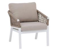 Hespéride - Fauteuil de Salon de Jardin oriengo Taupe et Blanc en Aluminium traité époxy