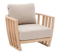 Hespéride - Fauteuil de Salon Jardin Lemindo Eucalyptus et Beige - Coussins Déhoussables - Tissu Déperlant - Pieds Ajustables - Mobilier pour Terrasse
