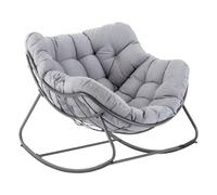 Hespéride - Fauteuil Oeuf à Bascule Paopao Gris et Graphite Anti-Rouille Coussin Confortable Inclus Chaise Détente pour Jardin Terrasse Balcon Patio