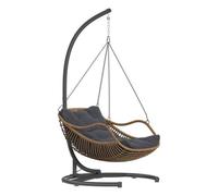 Fauteuil œuf suspendu ""Gibraltar"" ardoise en acier traité en epoxy sans pieds - Hespéride