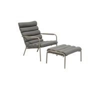 Hespéride – Fauteuil de jardin Relax Solani – Acier anti-rouille, Texaline, repose-pieds – Café