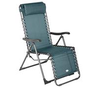 Hespéride - Fauteuil Relax de Jardin Pliable Silos Bleu Canard Anti-Rouille 5 Positions Coussin Repose-tête Chaise Longue pour Terrasse, Balcon