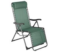 Hespéride - Fauteuil Relax de Jardin Pliable Silos Vert Olive Anti-Rouille 5 Positions Coussin Repose-tête Chaise Longue pour Terrasse, Balcon