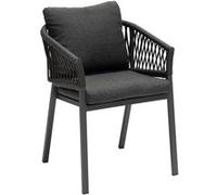 Fauteuil Repas Oriengo Aluminium Et Mailles Tressées - Anthracite Et Graphite Gris
