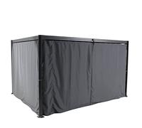Hespéride - Kit 4 Rideaux pour Pergola Belize - Ardoise - 330 x 214 cm, Polyester Opaque - Accessoire pour Tonnelle, Vendu sans Structure