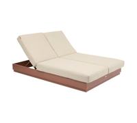 Hespéride - Lit de piscine en aluminium 2 places ALLURE - Beige et Acajou - Allure Beige