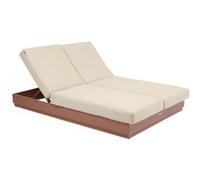 Hespéride - Lit de piscine en aluminium 2 places ALLURE - Beige et Acajou - Allure Beige