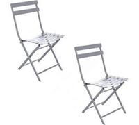 Lot De 2 Chaises De Jardin Pliables En Métal Greensboro - Quartz Gris