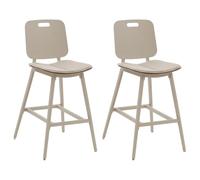 Hespéride - Lot de 2 chaises Hautes de Jardin terzano Argile et Beige Aluminium