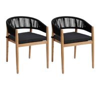 Hespéride Lot de 2 fauteuils de Jardin Tevio Anthracite
