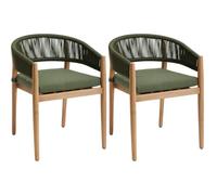 Hespéride Lot de 2 fauteuils de Jardin Tevio Vert Olive