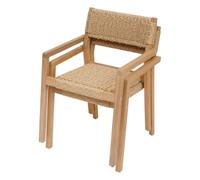 Hespéride - Lot de 2 Fauteuils Temeira Acacia Beige Empilable Résine Synthétique Tressée Facile à Ranger Mobilier d'Aménagement Jardin Terrasse Balcon